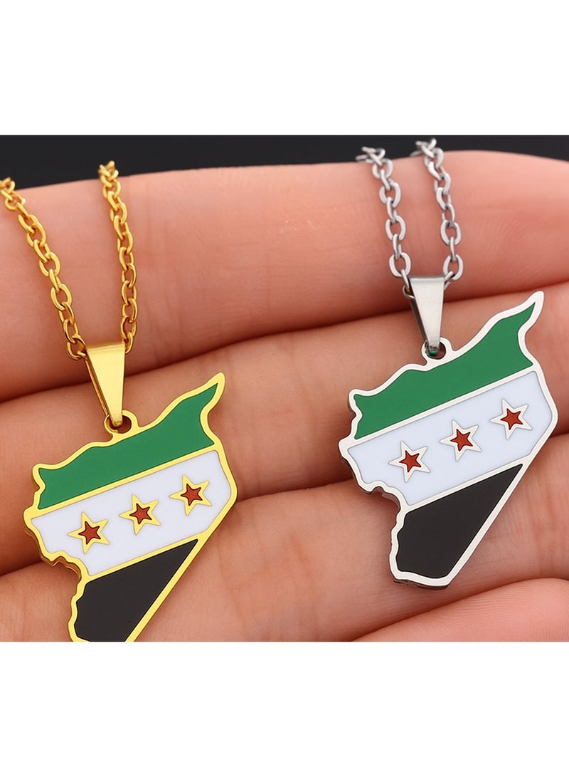Car Pendant Syria Flag Stainless Steel Necklace, car hanger, Durable and Stylish Necklace for Men and Women - Image 2