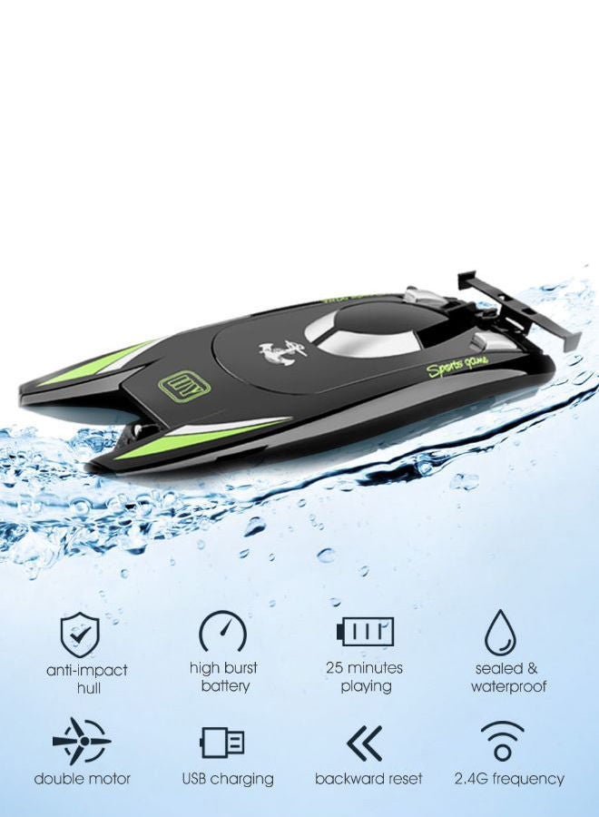 NIBEMINENT High Speed Two Channel Remote Control Racing Boat Set 39.7 x 14.5centimeter - Image 2
