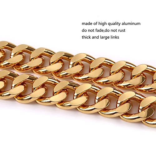 Yichain 25 Inch Trendy Chunky Metal Chain Purse Handle Shoulder Strap Replacement for Handbag (Yellow Gold) - Image 3