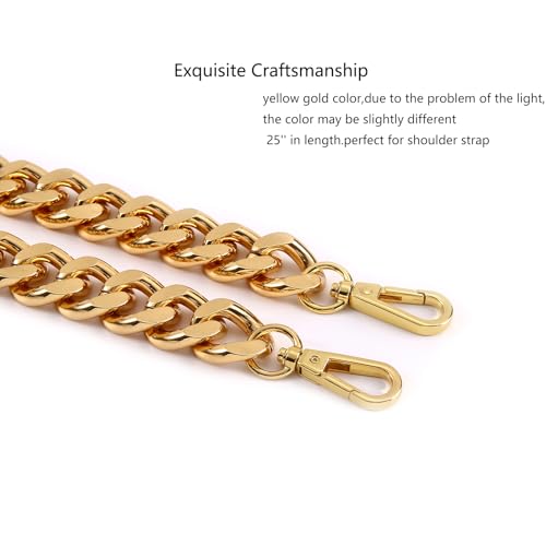 Yichain 25 Inch Trendy Chunky Metal Chain Purse Handle Shoulder Strap Replacement for Handbag (Yellow Gold) - Image 4