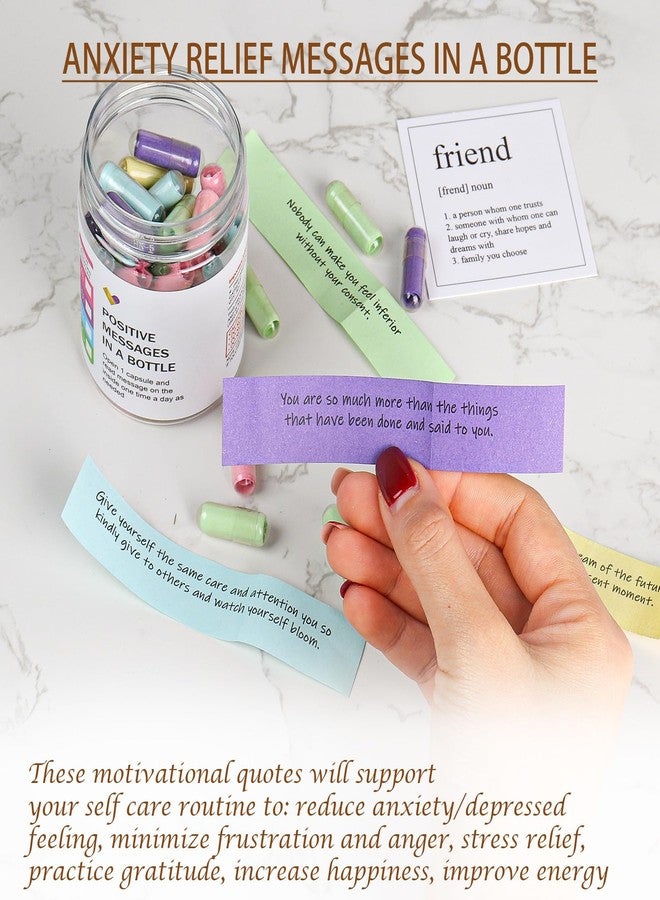 KBFUSHI Positive Messages in a Bottle, Daily Affirmations for Women, Relaxing Gifts For Women Men,Stress Relief Get Well Soon,Encouragement/Inspirational Gifts. - Image 2