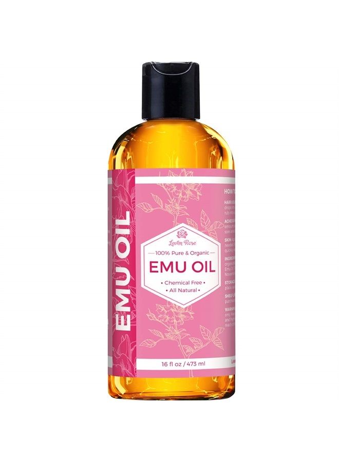 Leven Rose Emu Oil 100% Pure Natural Scar Minimizer Anti Aging Skin Moisturizer 16 oz - Image 1