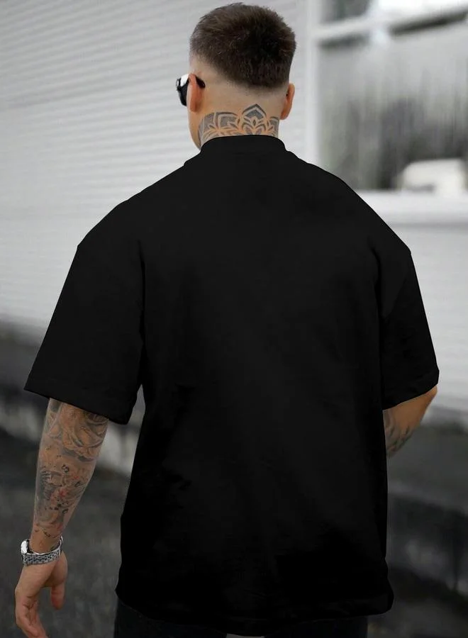 تايك تو Men Black Graphic Print Round Neck T-Shirt