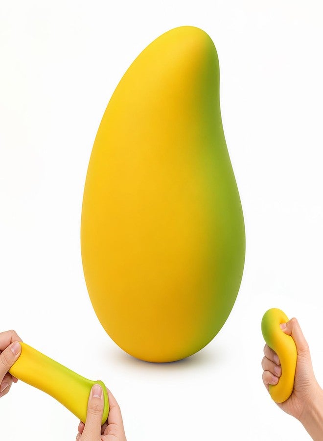 MeiAid Gold Mango Squishy, Fast Rising Stress Relief Fruit, Realistic Fruit Fidget Hand Toy for Anxiety & Sensory Needs, Classroom Rewards & Calming Toys for Teens Adults (Mango) - Image 1