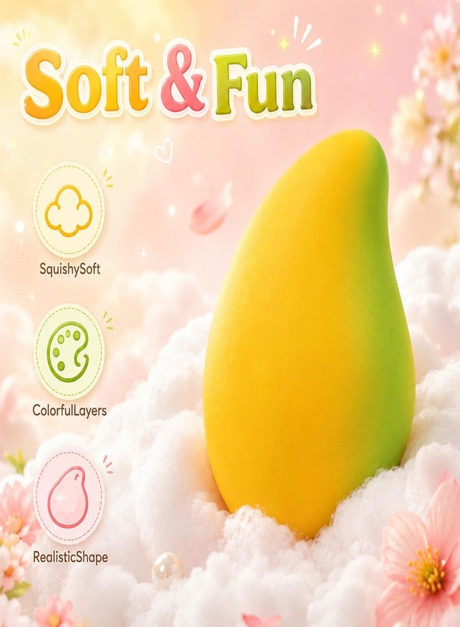 MeiAid Gold Mango Squishy, Fast Rising Stress Relief Fruit, Realistic Fruit Fidget Hand Toy for Anxiety & Sensory Needs, Classroom Rewards & Calming Toys for Teens Adults (Mango) - Image 5