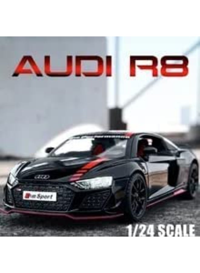 HAIZOL Audi R8 V10 Die-Cast Model Car 1:24 Scale | Alloy Body with Lights, Engine Sound & Pull-Back Action | Openable Doors | Premium Collectible Toy - Image 2