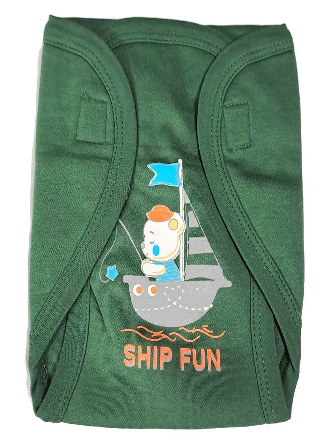 Ess Cubes Enterprise EssCubes Enterprise Super Soft Infant New Born Baby Boy and Baby Girls Clothes Shirt, Washable Diaper Nappy with Bib Set 3-6 Months (Green) - Image 4