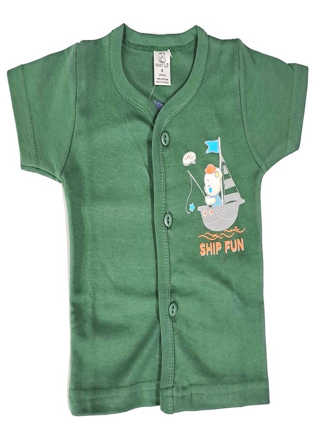 Ess Cubes Enterprise EssCubes Enterprise Super Soft Infant New Born Baby Boy and Baby Girls Clothes Shirt, Washable Diaper Nappy with Bib Set 3-6 Months (Green) - Image 3