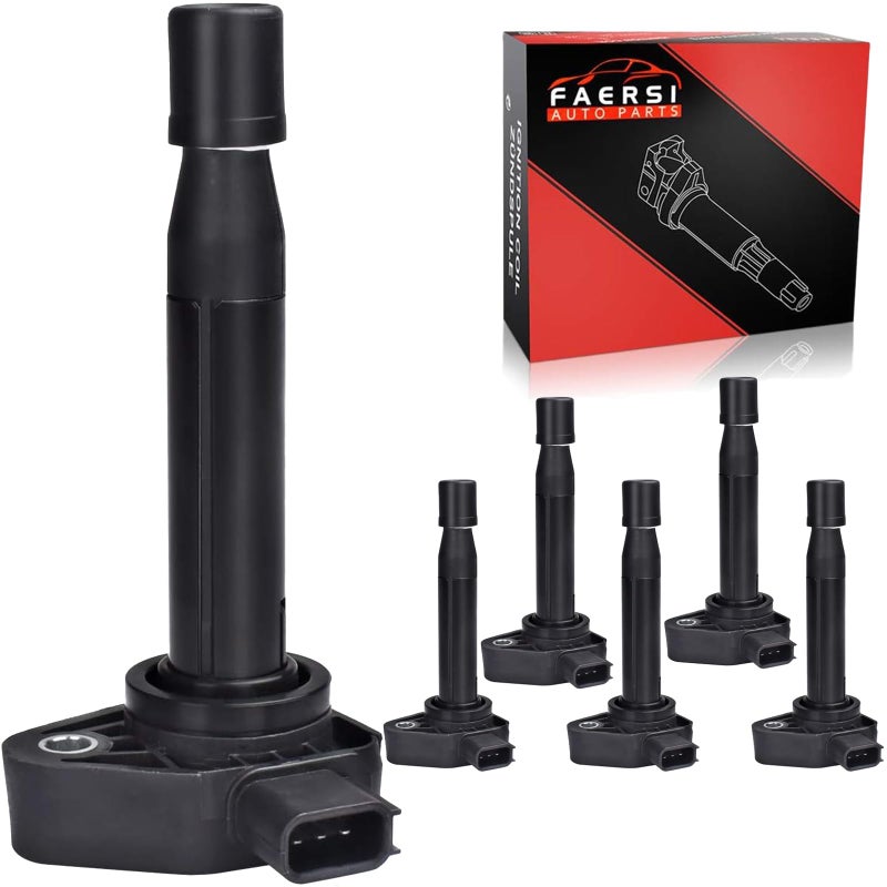 Ignition Coil Pack of 6 Compatible with Honda Acura Odyssey Pilot Civic Acura MDX TL CL 30L 32L 35L V6 Coils for UF242 30520P8EA01 30520P8FA01 30520RCAA02 30520PGKA01 30520PVFA01