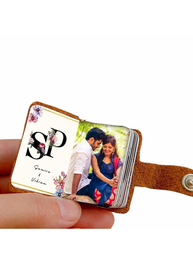 Flashing Click "Customizable Leather Photo Album Keyring - 12 to 24 Photos thoughtful gift options for various occasions Birthday, Anniversary, Couple Gifts, Family Keepsakes - Image 1