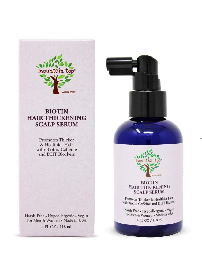 MOUNTAIN TOP MOUNTAIN TOP Hair Thickening Scalp Serum (4 Ounce / 118ml) with Argan Oil, Biotin, Caffeine, DHT Blockers, & Saw Palmetto - For Thicker, Healthier and Fuller Looking Hair - Image 1