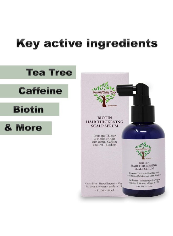MOUNTAIN TOP MOUNTAIN TOP Hair Thickening Scalp Serum (4 Ounce / 118ml) with Argan Oil, Biotin, Caffeine, DHT Blockers, & Saw Palmetto - For Thicker, Healthier and Fuller Looking Hair - Image 2
