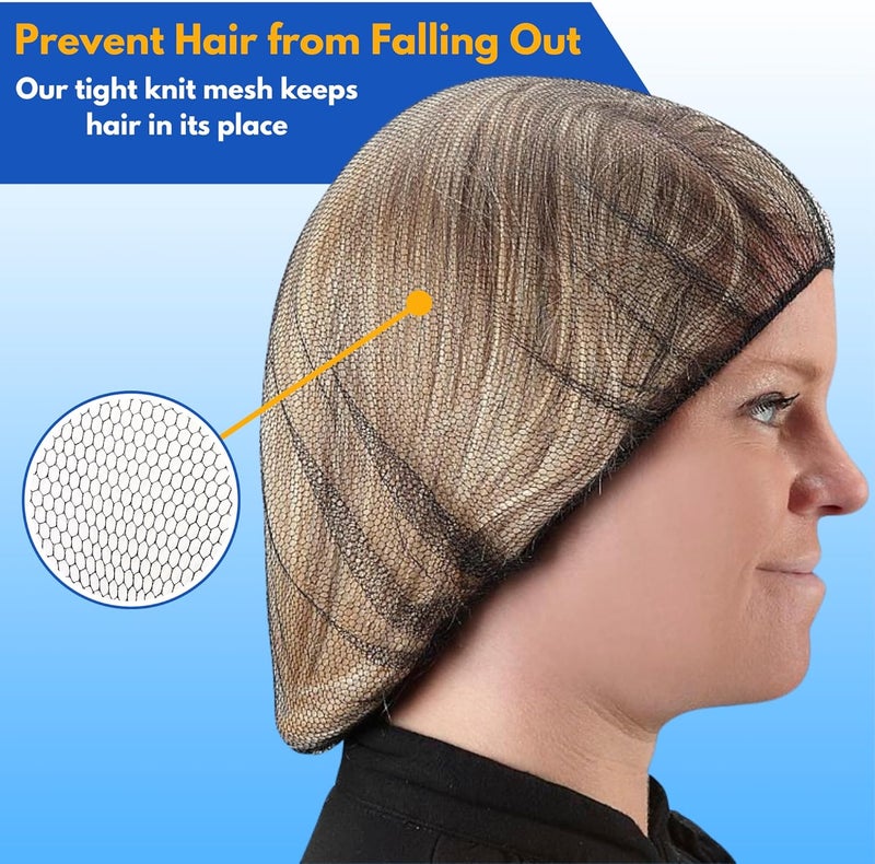 FRONTLINE Hair Nets 100 Pack Premium Invisible Nylon Mesh Hair Cover for Food Service Workers Disposable Cap Elastic Hairnet - Image 5
