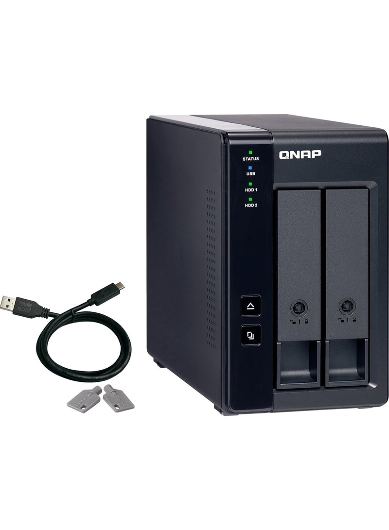 QNAP TR-002-A-US 2 Bay USB Type-C Direct Attached Storage (DAS) with Hardware RAID (Diskless) - Image 2