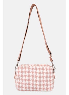 Moda Luxe Women Textured Cross Body Bag 19 L x 13 H x 7 W cm, Pink  - Image 3