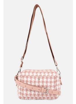 Moda Luxe Women Textured Cross Body Bag 19 L x 13 H x 7 W cm, Pink  - Image 1
