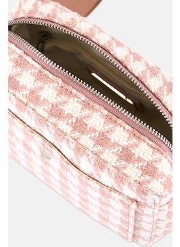 Moda Luxe Women Textured Cross Body Bag 19 L x 13 H x 7 W cm, Pink  - Image 4