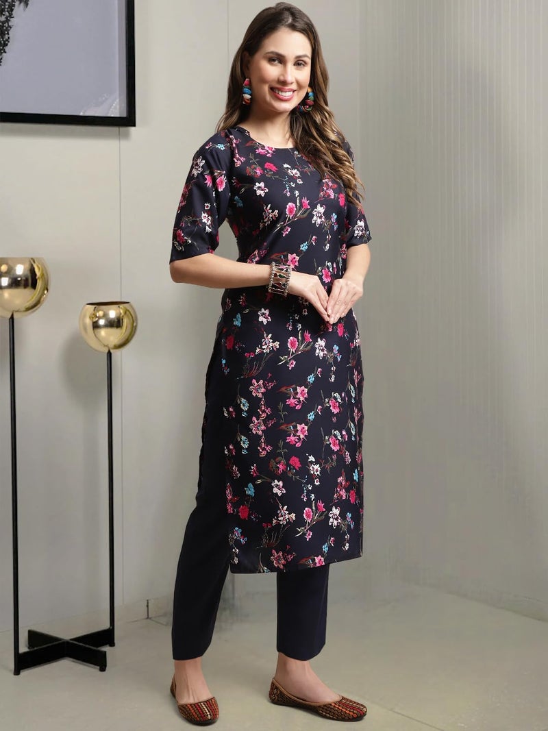 Tee Projekt Crepe Printed Kurta & Pant Set for Women Ethnic Wear Casual Wear Kurta Set - Image 5
