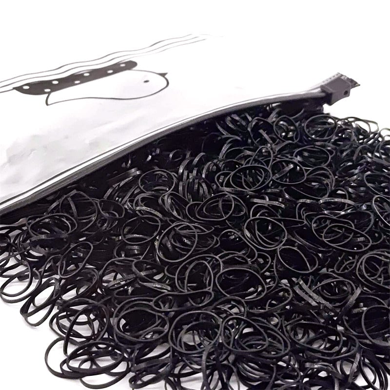 Tesvyns 1500pcs Mini Hair Rubber Bands, Non-slip Rubber Hair Bands for Girls, Elastic Hair Ties(0.5 inch) Black - Image 1