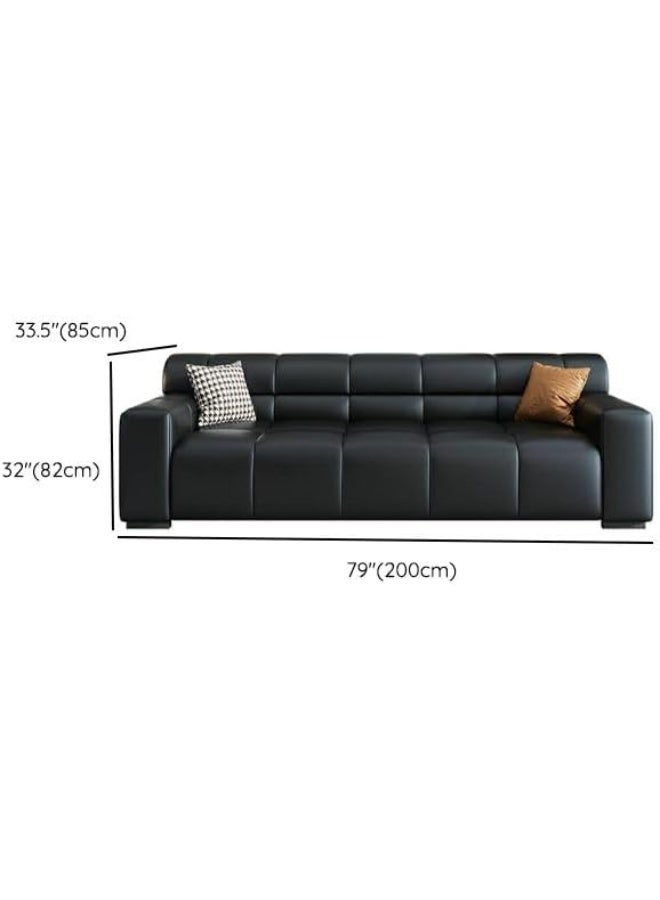 Zayn comforts Modern Black Leather Office Sofa Set - Image 2