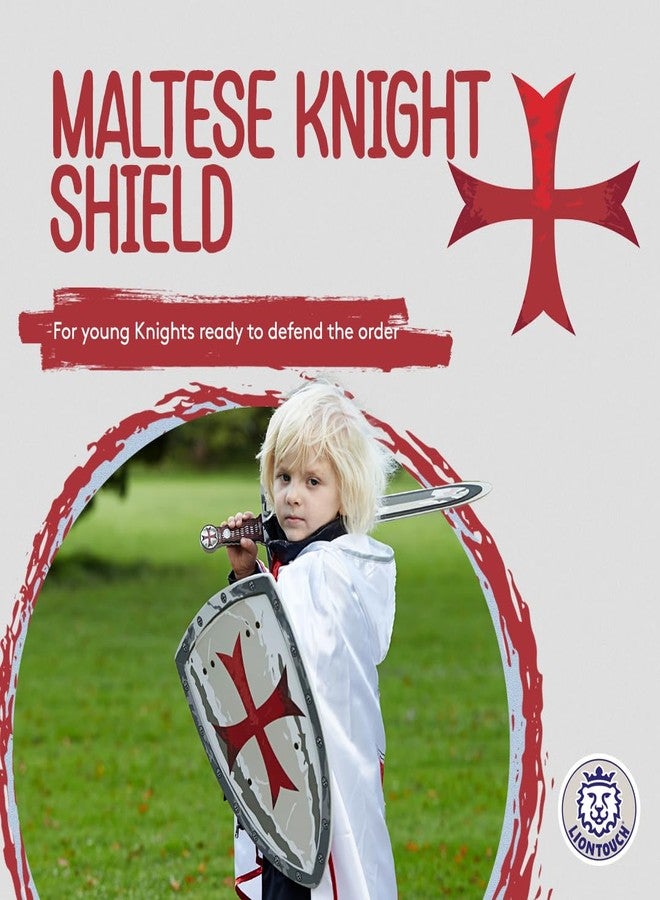 Liontouch - Maltese Knight Shield - Age 3-8 Years | Medieval Pretend Play Foam Toy for Children with Classic Red Cross Theme | Safe Weapons & Battle Accessory for Kid’s Dress Up & Costumes - Image 2