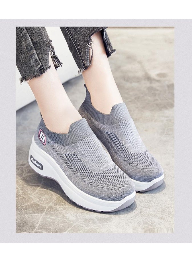 NIBEMINENT أحذية رياضية نسائية موضة صلبة أحذية منصة أنثوية ربيعية خريفية قابلة للتنفس للمشي كاجوال مسطحة أحذية نسائية فلكانزية - Image 2