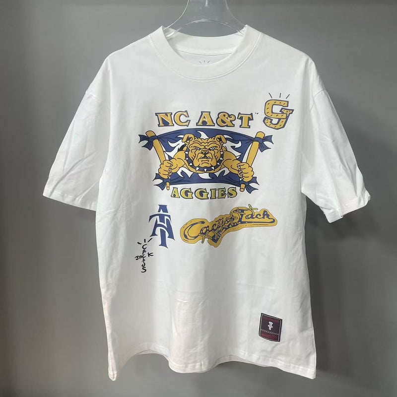 T.S Utopia Retro Printed Short Sleeve T-Shirt For Men And Women With A Batch Of Hair - Image 1