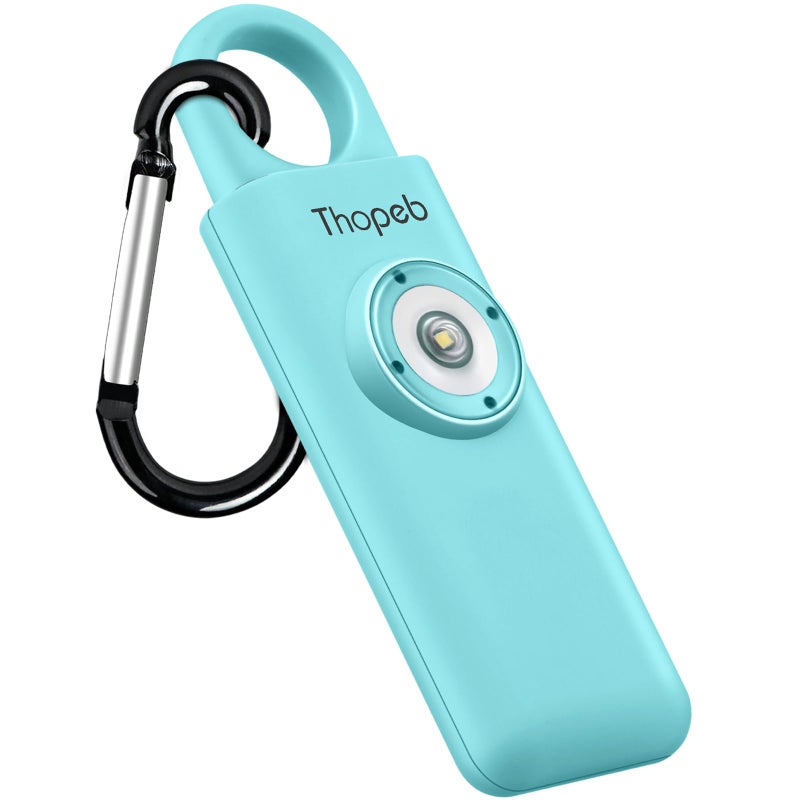 Thopeb The Original Personal Safety Alarm for Womenn by Women– Loud Siren Birdie Sound, Strobe SOS LED Light, Be Safe with Personal Alarm– Self Defense Keychain for College Essentials (Aqua) - Image 1