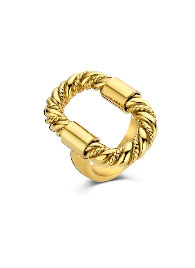 CERRUTI 1881 Giulia Gold Plated Twisted Rope Ring for Women