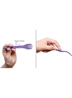 OMIE OmieBox Kids Utensils Set with Case - 2 Piece Plastic, Reusable Fork and Spoon Silverware with Pod for Kids (Lilac)  - Image 4