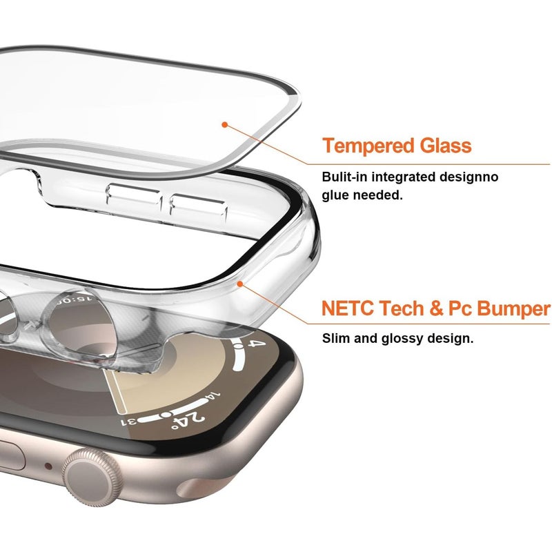 2 Pack Tempered Glass Screen Protector 46mm For iWatch Series 11 10 Clear Installation - Image 4