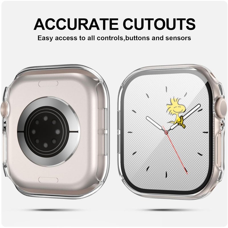 2 Pack Tempered Glass Screen Protector 46mm For iWatch Series 11 10 Clear Installation - Image 2
