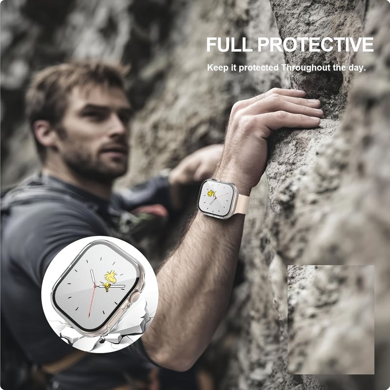 2 Pack Tempered Glass Screen Protector 46mm For iWatch Series 11 10 Clear Installation - Image 3