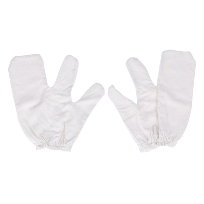 Exfoliating Silk Bath Gloves Medium Size 2 Pack White Color Skin Scrubber Mitts - Image 4