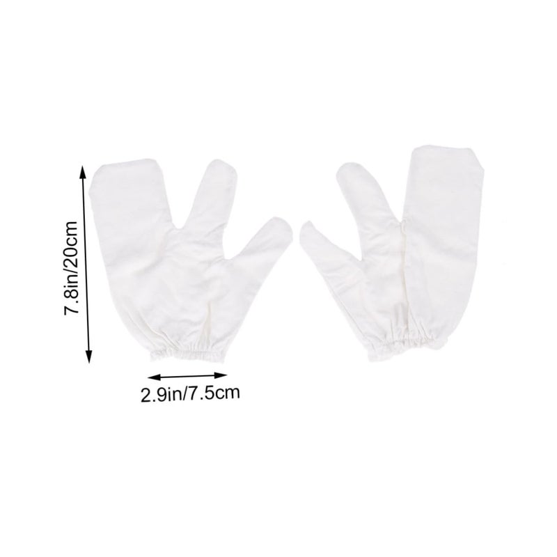 Exfoliating Silk Bath Gloves Medium Size 2 Pack White Color Skin Scrubber Mitts - Image 3