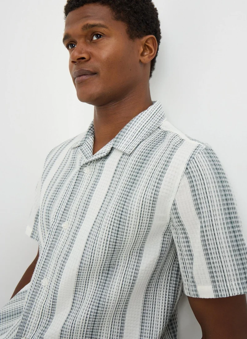 Matalan Green Honeycomb Texture Shirt