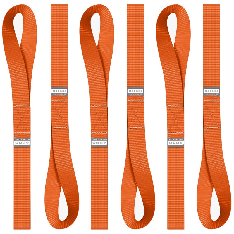 Soft Loop Tie Down Straps 1500 Load Capacity 4500 Lbs Breaking Strength 6 Pack Loops for Securing ATV UTV Motorcycles Scooters Dirt Bikes Lawn Garden Equipment by AUGO