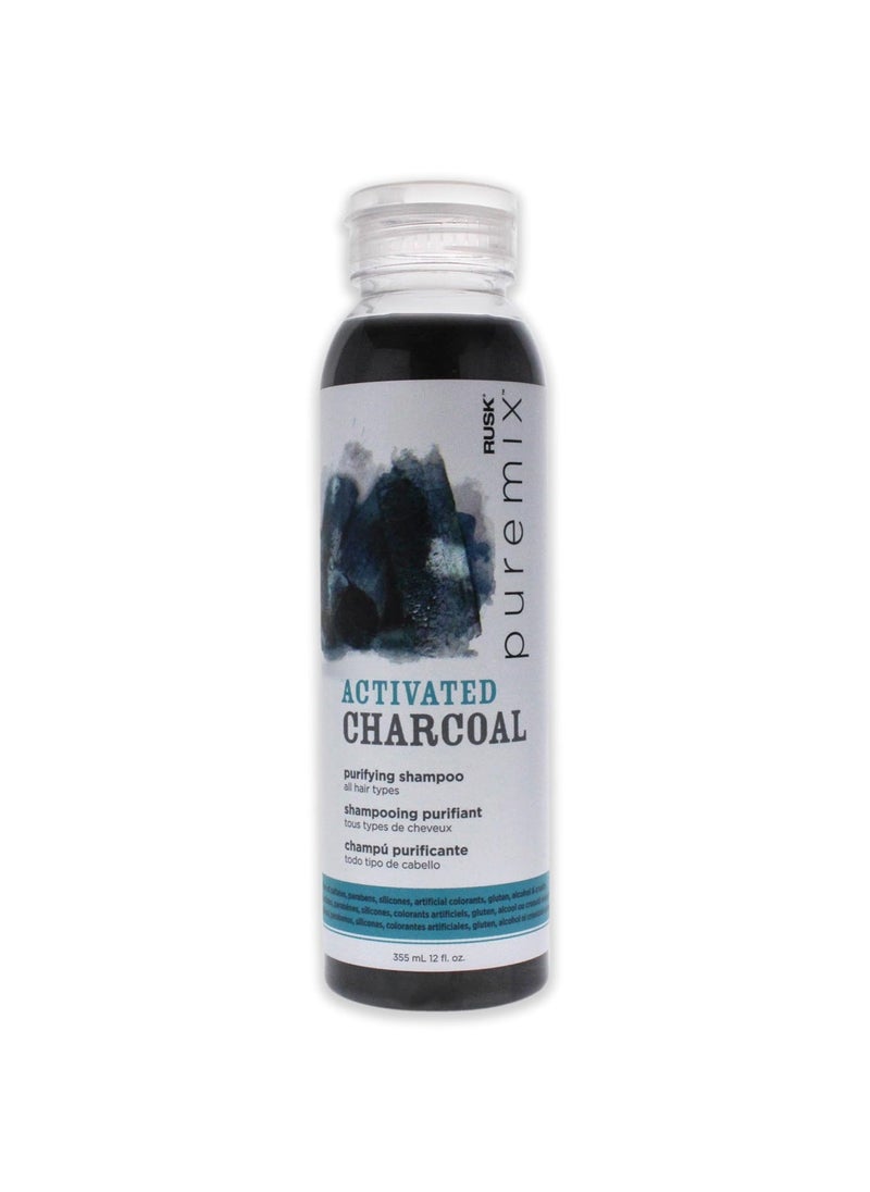 Rusk - RUSK Puremix Activated Charcoal Purifying Shampoo Cleanses and Absorbs Excess Oil Dirt and Gunk Without Stripping Away Natural Oils 12 oz - Image 1