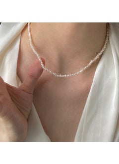 Minimalist Freshwater Pearl Necklace Elegant Jewelry C Section 3-4mm shaped pearl