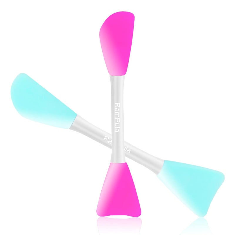 RamPula Mask Applicator Silicone Face Brush Face Mud Cream,Clay Mask,DIY,Modeling Mask Brushes DIY Mud Mixing Spatula Double-end Handheld Scoop Skin Care Make up Foundation Gel Cosmetic Tool - Image 1