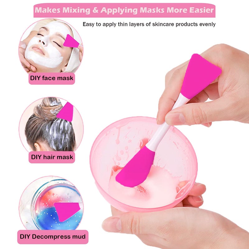 RamPula Mask Applicator Silicone Face Brush Face Mud Cream,Clay Mask,DIY,Modeling Mask Brushes DIY Mud Mixing Spatula Double-end Handheld Scoop Skin Care Make up Foundation Gel Cosmetic Tool - Image 4