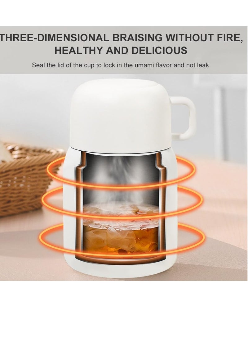 Excefore وعاء طعام معزول بالفراغ، 500 مل حساء حاويات الطعام الحرارية للح lunch، وعاء طعام معزول للأطفال، مع ملعقة للمدرسة، المكتب، التخييم (وردي) - Image 3