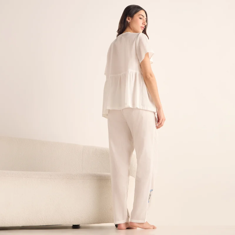Splash FAV Embroidered Shirt and Pyjama Set