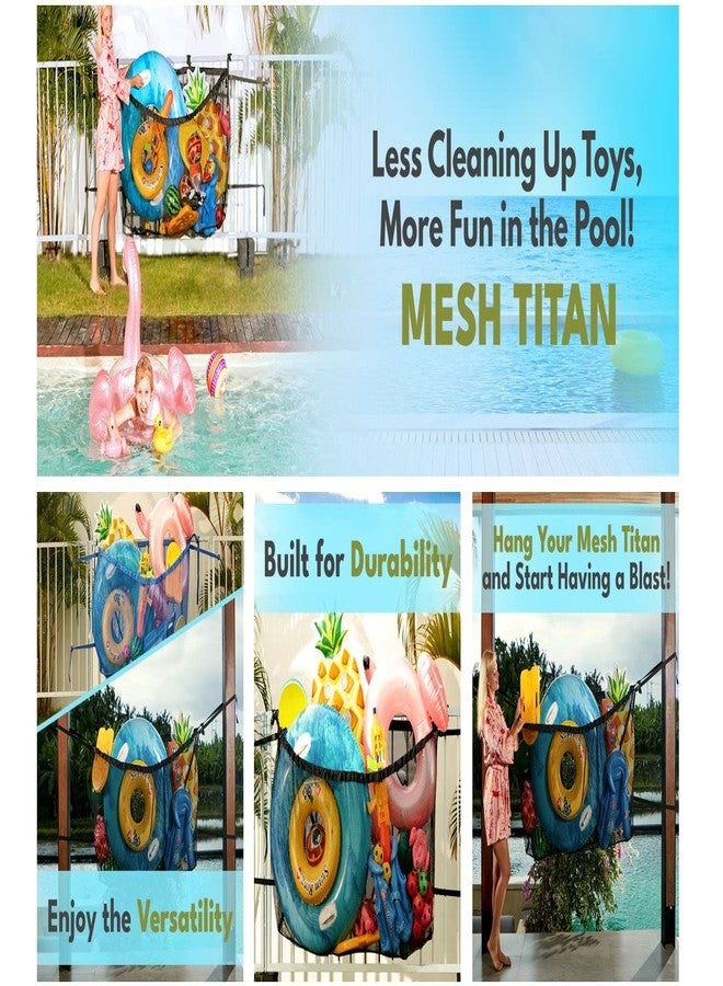 MESH TITAN MeshTitan Heavy-Duty Pool Storage Bag - Floats & Toys Organizer with Sturdy Mesh & Anti-Sagging Support (Blue) - Image 5