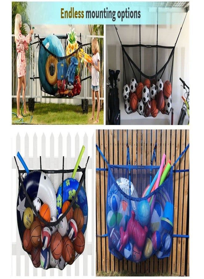 MESH TITAN MeshTitan Heavy-Duty Pool Storage Bag - Floats & Toys Organizer with Sturdy Mesh & Anti-Sagging Support (Blue) - Image 4