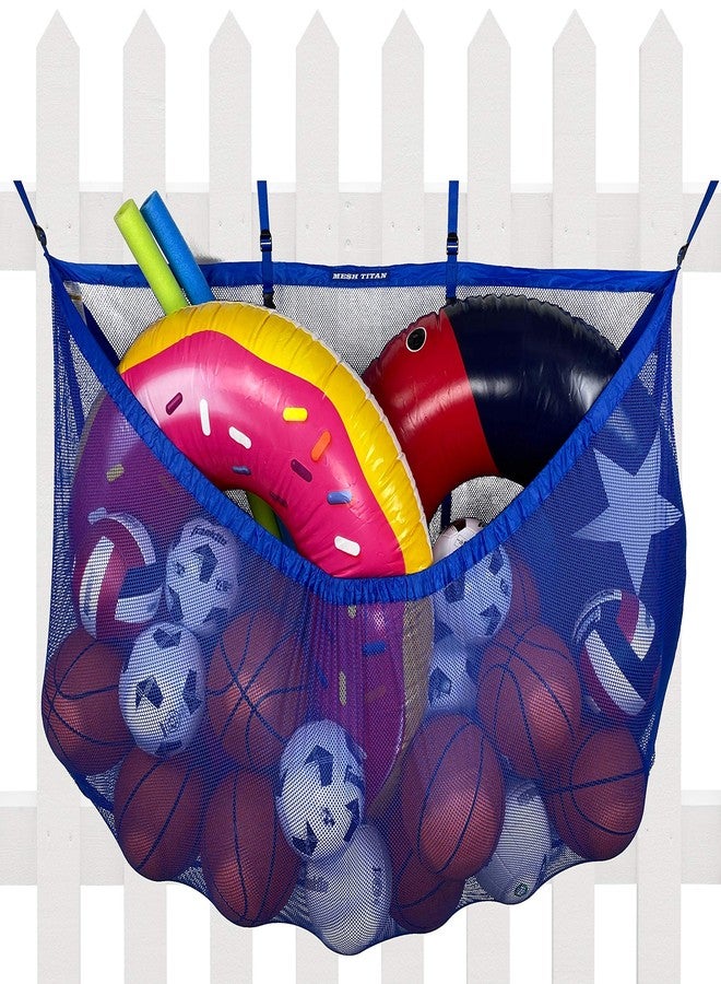 MESH TITAN MeshTitan Heavy-Duty Pool Storage Bag - Floats & Toys Organizer with Sturdy Mesh & Anti-Sagging Support (Blue) - Image 1