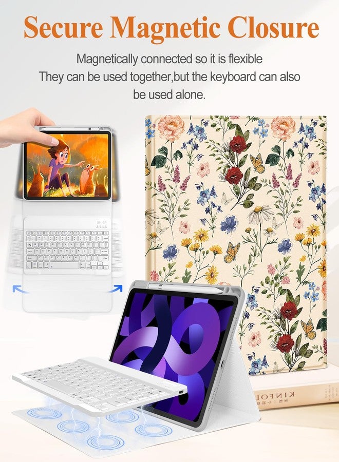 Wazzasoft for iPad Air 11 inch Case 2024, Air 5th/4th Generation 10.9, Pro 11'' Case with Keyboard Pencil Holder Folio Tablet Cover Women Girls Cute Kawaii Strawberry for iPad Air 11 2024 (M2), Pro 11 - Image 4