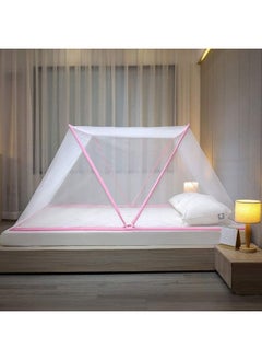 Y&D Foldable Portable Mosquito Net Fabric Pink/White 1.9x0.8x0.8meter  - Image 2