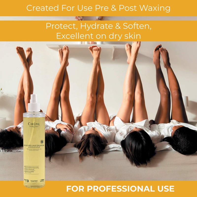 Cirepil - Pre & Post Depilatory Oil - Protects Skin for Comfortable Waxing & Removes Wax Residue - Soothing Jasmine Scented Formula - Professional Pump Bottle, 250ml - Image 4