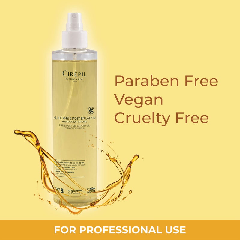 Cirepil - Pre & Post Depilatory Oil - Protects Skin for Comfortable Waxing & Removes Wax Residue - Soothing Jasmine Scented Formula - Professional Pump Bottle, 250ml - Image 5